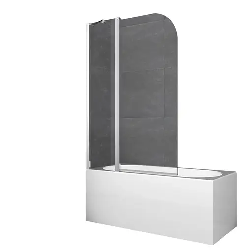 Шторки скляні на ванну Koer SR BS03-95x140-TR-01 прозоре скло 6 мм, хром KR5402, Універсальна, прозорий, хром - фото 1