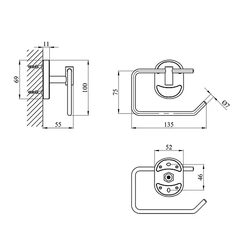 Держатель туалетной бумаги Kroner KRM Elbe ACC2903-2 Хром - фото 2