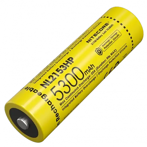 Аккумулятор Li-Ion 21700 Nitecore NL2153HP 3.6V 5300mAh защищенный (Желтый)