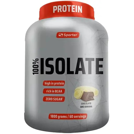 Сивороточный изолят Sporter 100% Isolate 1.8 кг Шоколад-банан - фото 1
