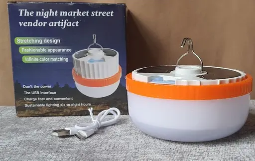 Яскравий кемпінговий ліхтар лампа Ball Buble 6561 вбудована сонячна панель з акумулятором - фото 2