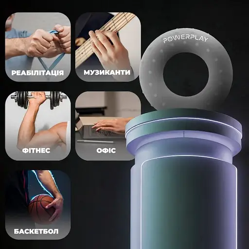 Еспандер кістьовий PowerPlay силіконовий PP-4338 Hand Grip Large 25 кг Сірий (PP_4338_Grey_25kg) - фото 6