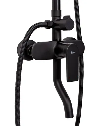 Душова система Rea Verso Black з виливом REA-P9145, Чорний матовий - фото 5