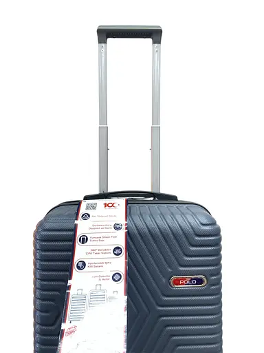 Валіза Маленька (S) Полікарбонат На 4-х подвійних колесах 50л POLO ПК003-S Сірий - фото 2