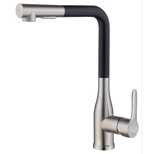 Cмеситель для кухни с выдвижным изливом нержавеющий Nett WSB-33 Нержавеющая сталь - фото 1