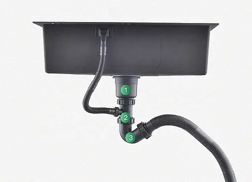 Кухонна мийка чорна з нержавіючої сталі з PVD покриттям мультифункціональна Nett NB-5747, Чорний - фото 10