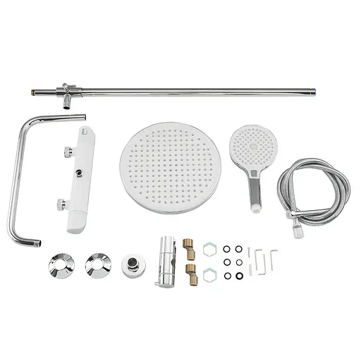 Душова система з термостатом Gappo G2403-58, вилив - перемикач на лійку 3 режими, білий/хром - фото 7