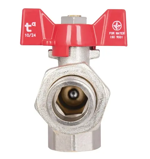 Кран шаровой Thermo Alliance "Американка" Standart 1/2" ВН угловой, PN40, бабочка SD222W15 - фото 4