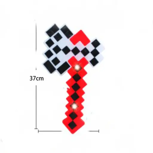 Зброя MW2224 сокира MC світло, звук 37 см у пакеті (6922049022246) Червоний - фото 2