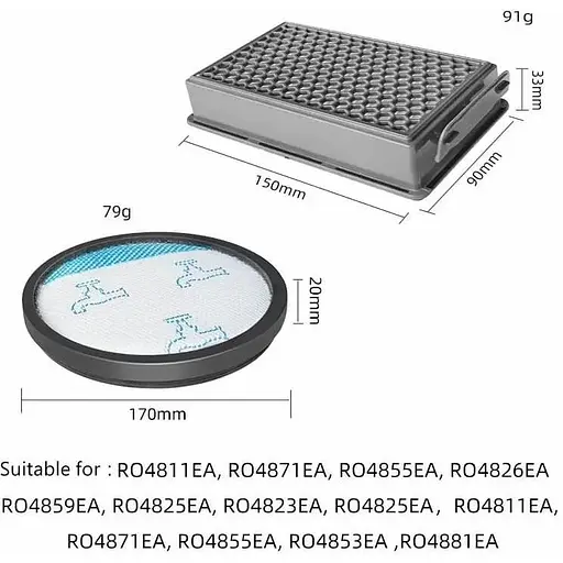 Набор НЕРА-фильтров для пылесосов Rowenta (ZR780000) - фото 7