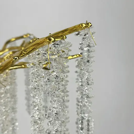 Вишукана підвісна золота люстра з кришталевим камінням Ø 50 см | Арт. 33001-460 GD | Line F - фото 5