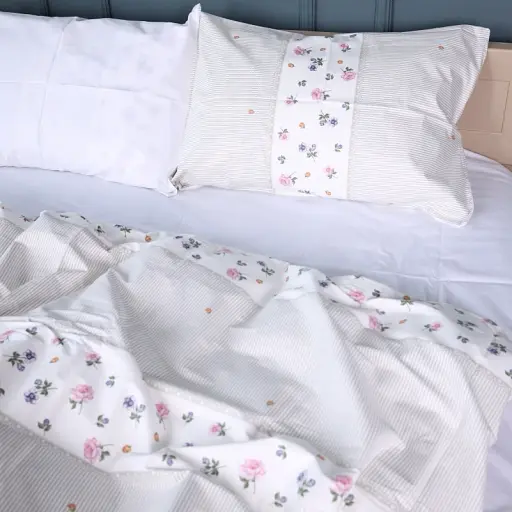 Простирадло MirSon Сатин 22-1401 Blooming Beauty 200x220 см (2200010566864) - фото 3