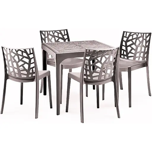 Стілець садовий пластиковий Bica Matrix сіро-бежевий - фото 5