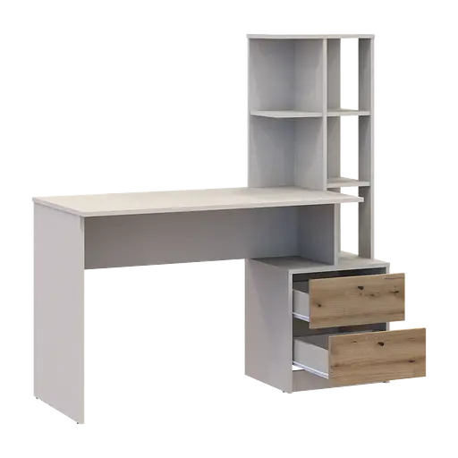 Офісний стіл Doros Т7 Кашемір/Дуб Евок 136х55х138 (41516059) - фото 4