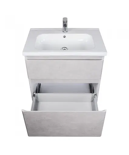 Тумба Мойдодир Палермо 70-U з умивальником ID-70 бетон світлий Сірий - фото 4