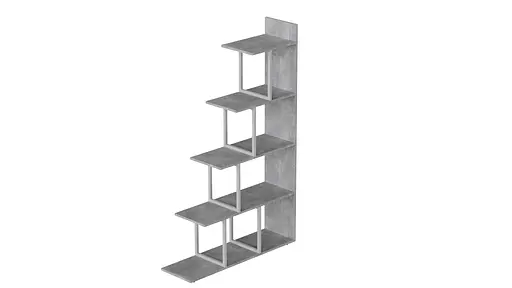 Этажерка Ferrum-decor Стелла 1600x1020x300 Белый металл ДСП Бетон (FRD-105495)