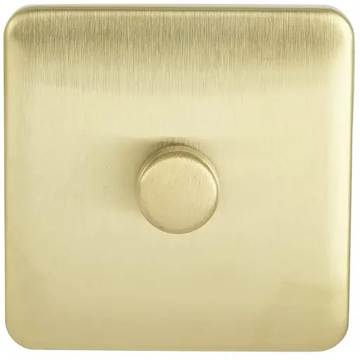 Schneider Electric GGBL6012LMSBS безгвинтовий Liss Cover світлодіодний диммер 1 швидкість 2 колії 100 Вт/ВА сатинована латунь