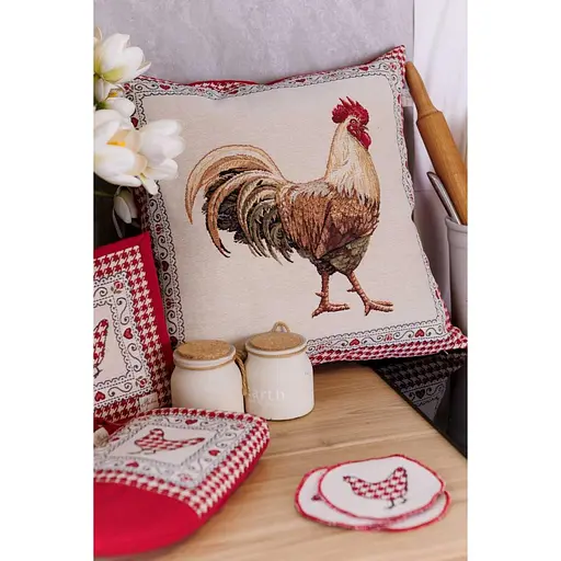 Наволочка гобеленовая Прованс Добробут Петух 45х45 см (44432) - фото 3