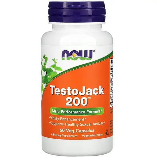 Дієтична добавка Now Foods TestoJack 200, 60 вегетаріанських капсул