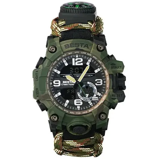 Наручные часы мужские с компасом Besta Military Темно-зеленый (2898)