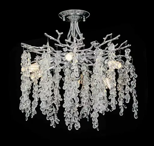 Люстра стельова кришталева VALESO C33008-460 хром на 6 ламп E14