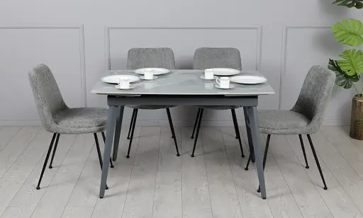 Стол Люкс серый глянец 1200/1800х800х760 серые ноги - фото 5