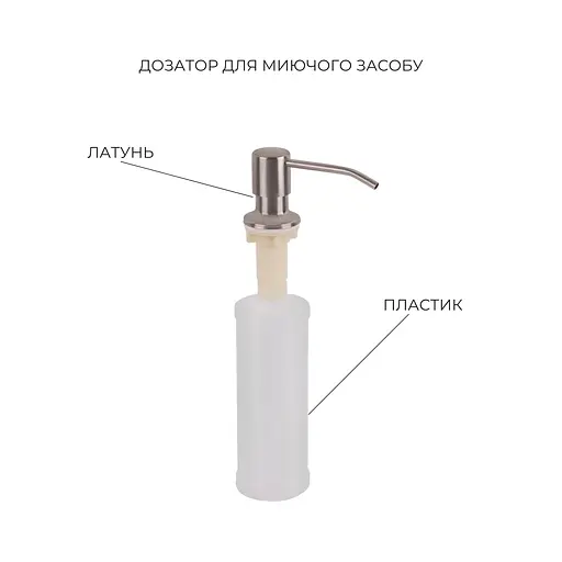 Кухонная мойка Lidz Handmade H5845 интегрированная Brushed в комплекте с дозатором и корзиной, Нержавеющая сталь - фото 6