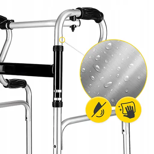 Реабилитационные ходунки 4FIZJO регулируемые, с колесиками Silver/Black (P-5905973406468) - фото 5