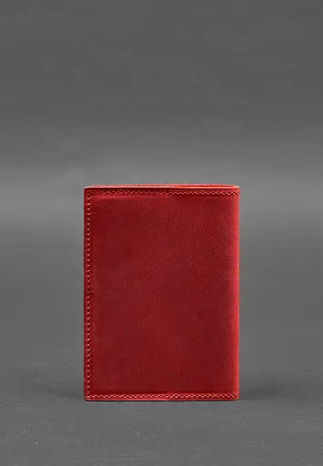 Кожаная обложка для паспорта с картой Украины коралл Crazy Horse - фото 6