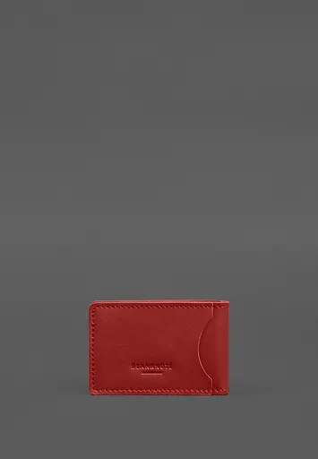 Кожаная обложка на удостоверение ГСЧС с карманом красная - фото 5