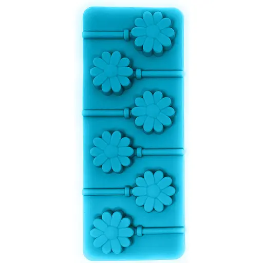 Силиконовая форма для леденцов и конфет на палочке "Цветок", Kitchen Master Бирюзовый 87398 - фото 7