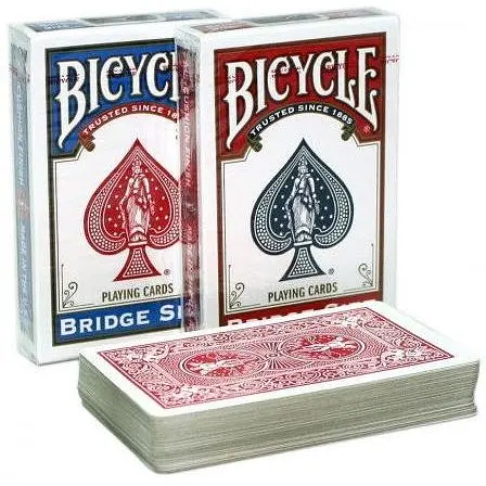 Карти гральні United States Playing Card Company Bicycle Rider Back Bridge Size Standard Index (red blue) (0086)