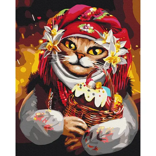 Картина за номерами "Великодня киця" ©Маріанна Пащук BS53428 Brushme 40х50 см