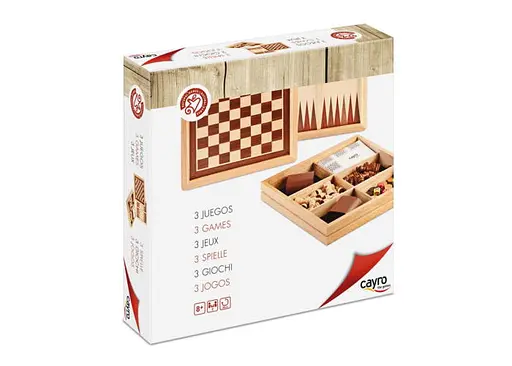 Настільна гра CAYRO 3 в 1 (шахи-шашки-нарди) (поле 30х30 см) (603)