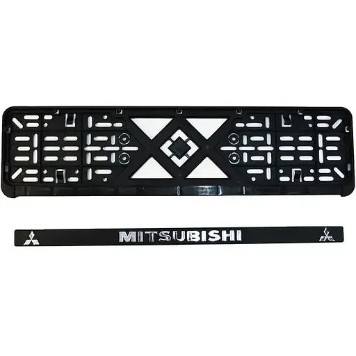 Рамка номерного знака Poputchik пластик с объемными буквами Mitsubishi 52х13.5х2 см 2 шт - фото 4