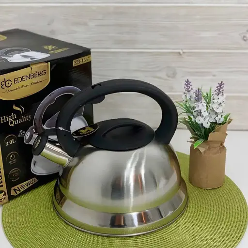 Чайник зі свистком з нержавіючої сталі 3.0 л Edenberg EB-1347 - фото 5