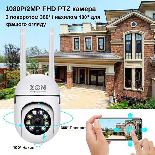 IP-камера поворотная XON SmartCam Wi-Fi 1080P (UCWEW21VW 7409) Белая - фото 11