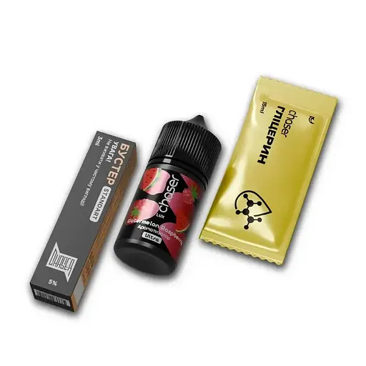 Набор компонентов для самозамеса солевой заправки CHASER Lux Ultra 30 мл WATERMELON RASPBERRY Арбуз Малина, 0-50 мг (18069)