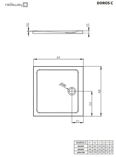 Душовий піддон Radaway Doros C 90 SDRC9090-01 - фото 5