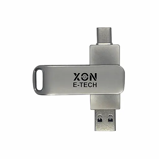 Флеш-накопитель XON FlashDrive DuoConnect 256GB (USB 2.0 + USB Type-C) Серый (FX2DR256MS 4081) - фото 1