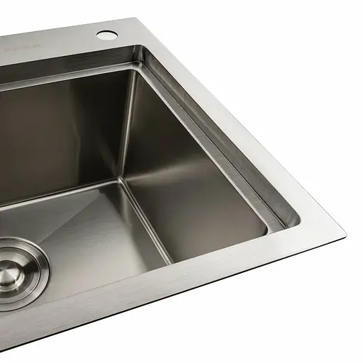 Кухонная мойка нержавейка 78x43 R Platinum Handmade (два отверстия, круглый сифон 3,0/0,8), Нержавеющая сталь - фото 5