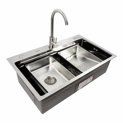 Кухонна мийка нержавійка CM 75x46B Platinum Handmade, Нержавіюча сталь - фото 4