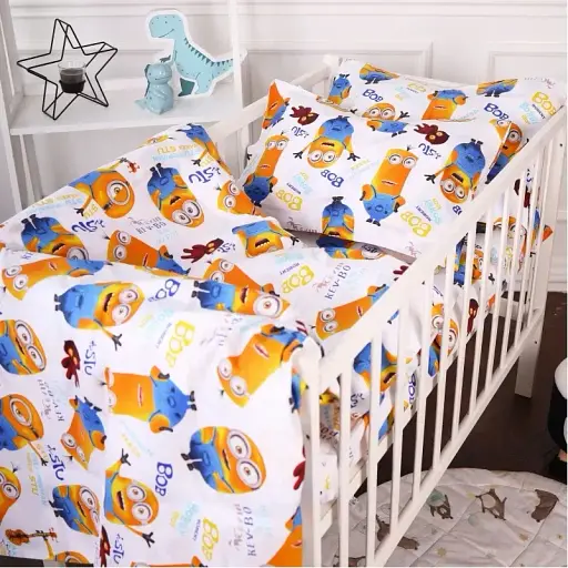 Комплект постільної білизни MirSon Бязь Kids Time 20-0036 Minions 143x210 см (2200009639487) - фото 1