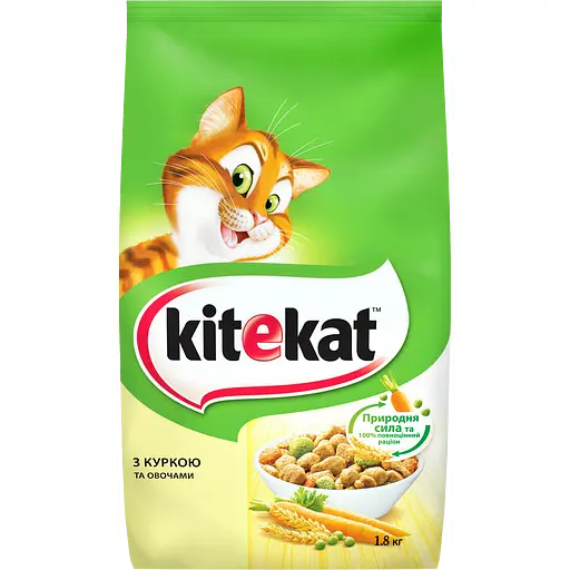 Сухой корм для кошек Kitekat курица с овощами 1.8 кг - фото 1