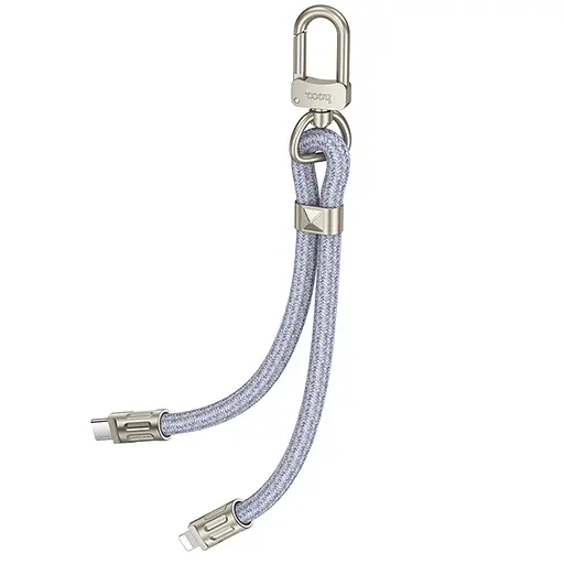Дата кабель-шнурок Hoco GH5 Elegant Type-C to Lightning (0.21m) Denim Blue - фото 3