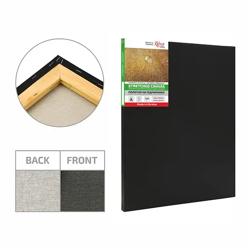Підрамник Rosa Gallery дрібне зерно Чорний грунт бавовна - фото 4