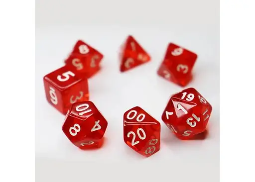 Набор кубиков Transparent 7 Dice Set - Red , 7 шт. (g7dtran02) - фото 2