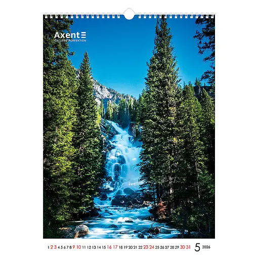 Календар настінний Axent А3 Waterfalls 2026 рік (8804-26-2-A) - фото 6