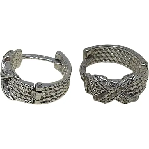 Срібні сережки Premium з фіанітами. 2370Р