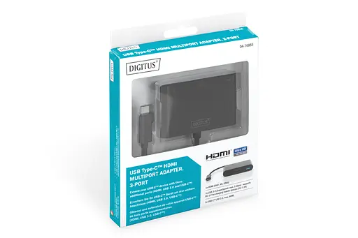 Digitus Адаптер USB-C - HDMA, 2xUSB - фото 6